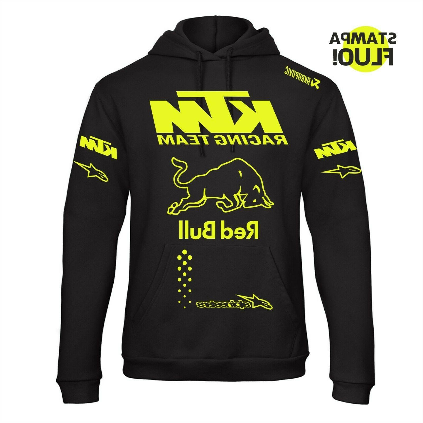 felpa con cappuccio ktm racing stampa giallo