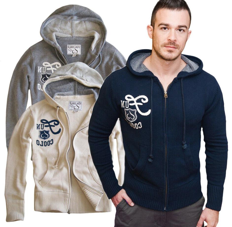 felpa con cappuccio maglia uomo manica lunga