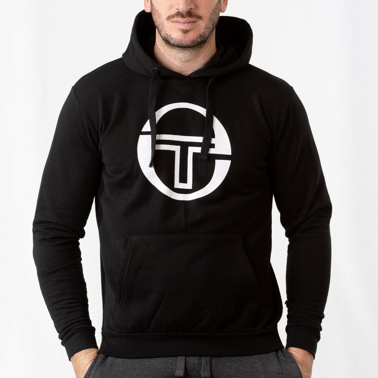 felpa con cappuccio nera senza zip
