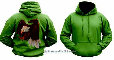 felpa con cappuccio oliva un aquila animale