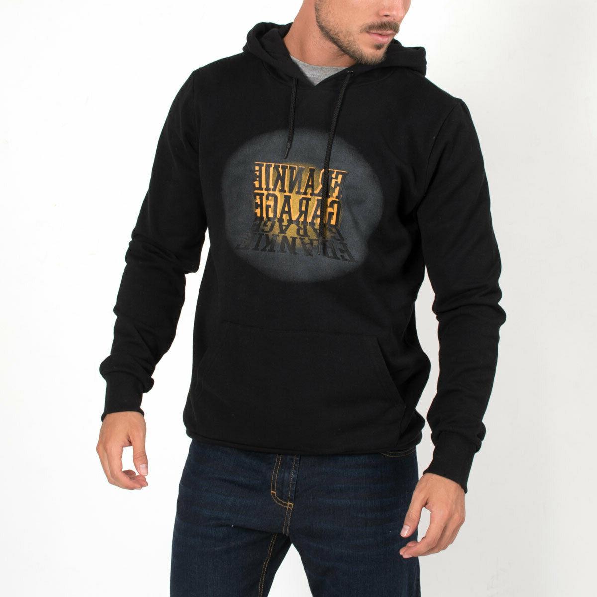 felpa con cappuccio senza zip nera