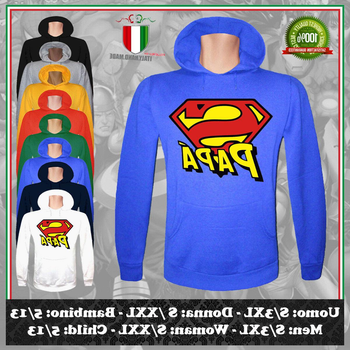 felpa con cappuccio super papa babbo natale