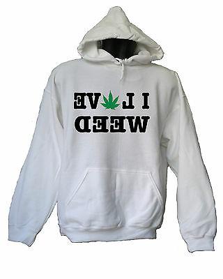 felpa con cappuccio unisex i love weed