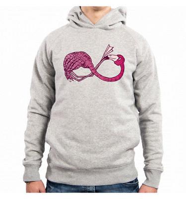 felpa con cappuccio uomo infinity flamingo animal