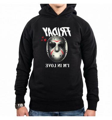 felpa con cappuccio uomo jason love horror