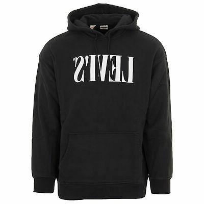 felpa con cappuccio uomo levis nera invernale