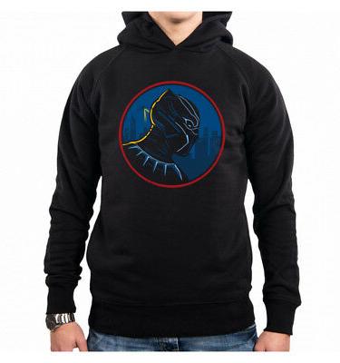 felpa con cappuccio uomo noir panther black