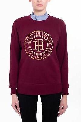 felpa con stemma logo ricamato