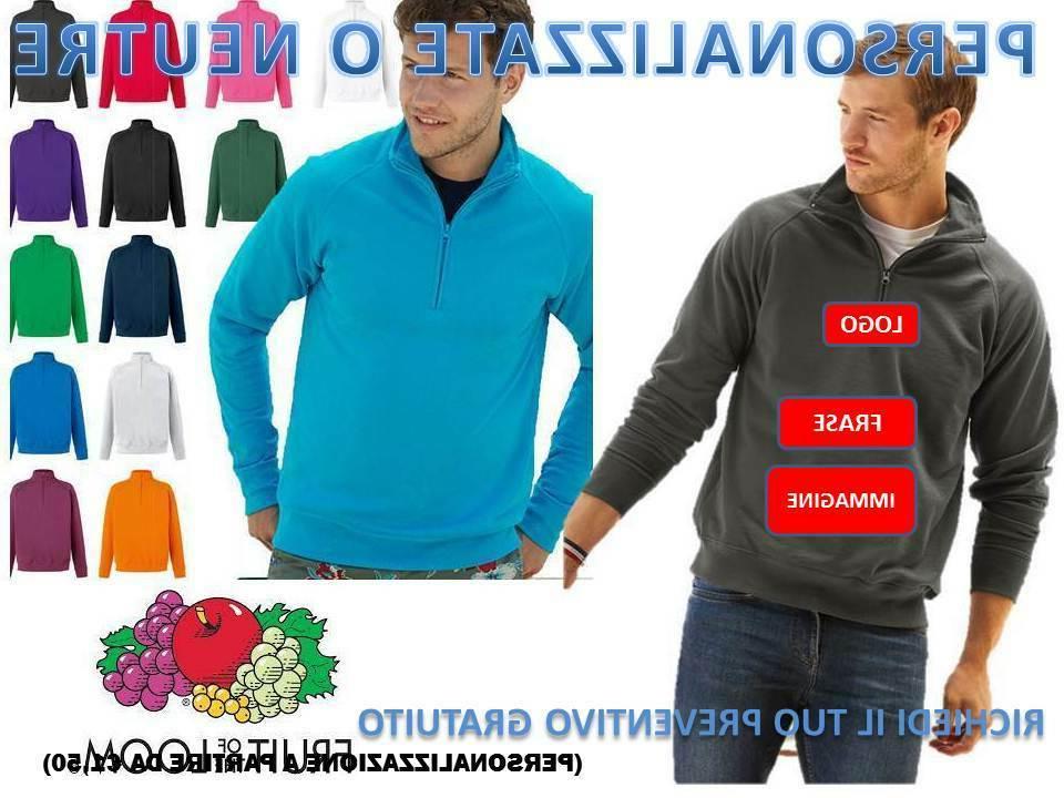 felpa con zip corta uomo maglia tuta