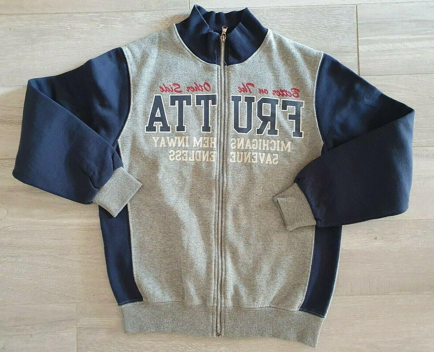 felpa con zip in cotone felpato tg