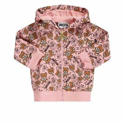 felpa con zip neonato bambino rosa manica