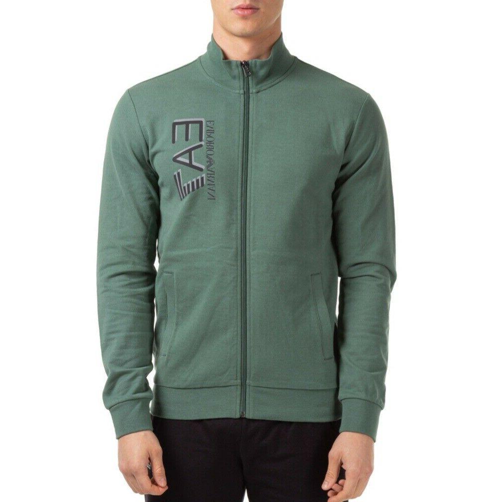 felpa con zip uomo 3hpm61 verde