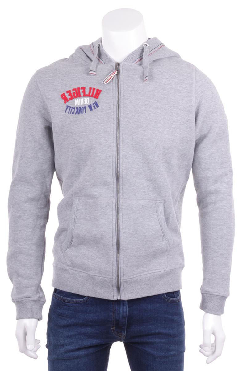 felpa con zip uomo cappuccio grigio man
