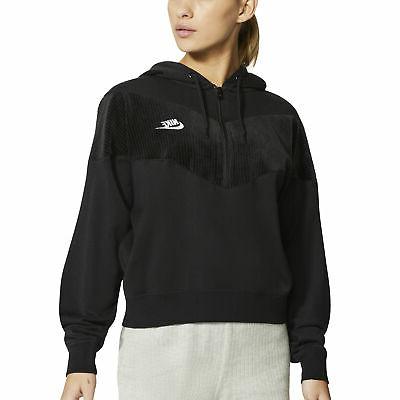 felpa da donna con cappuccio heritage nera