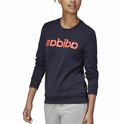 felpa da donna girocollo essentials linear blu