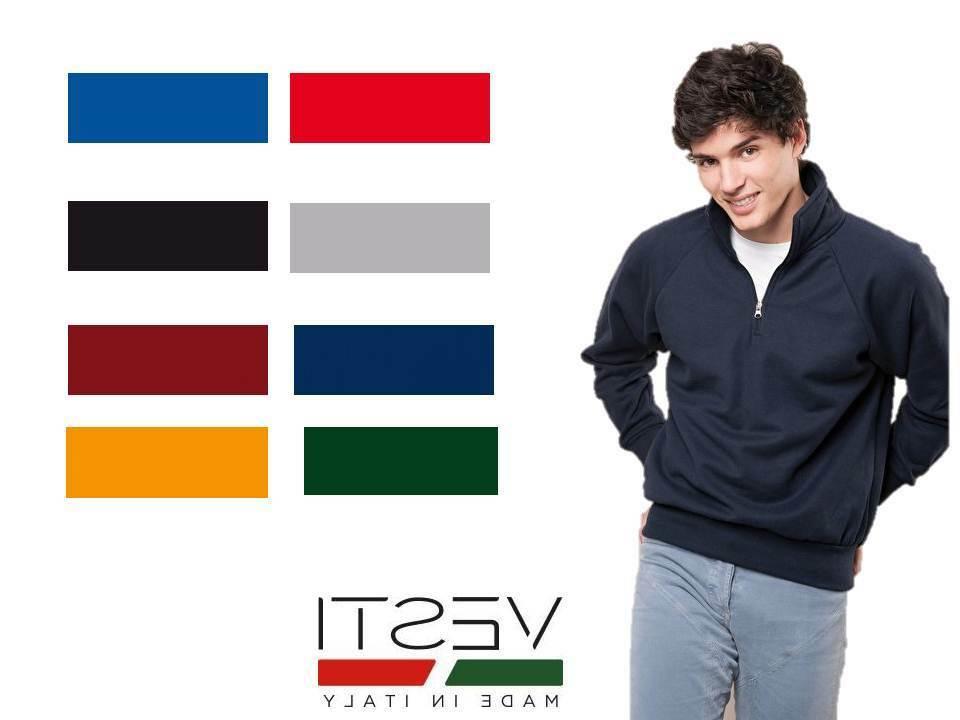 felpa da lavoro raglan uomo mezza zip
