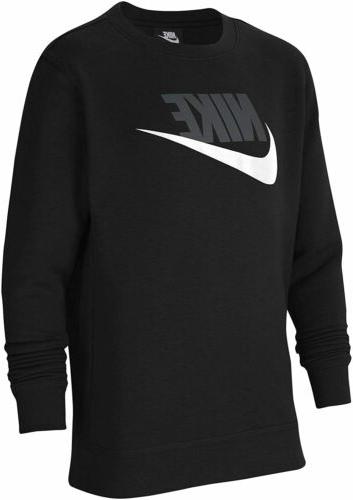 felpa da ragazzo girocollo club fleece nera