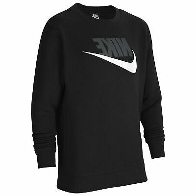 felpa da ragazzo girocollo club fleece nera