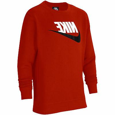 felpa da ragazzo girocollo club fleece rossa