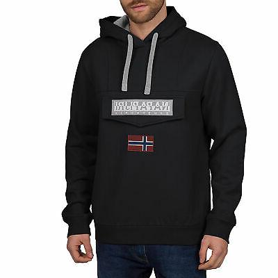 felpa da uomo con cappuccio burgee nera