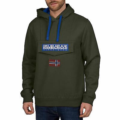 felpa da uomo con cappuccio burgee verde