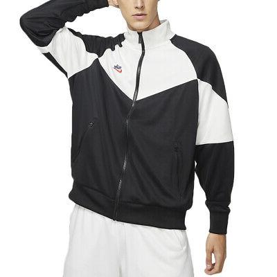 felpa da uomo full zip windrunner nera