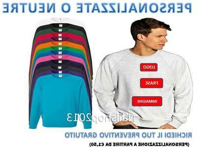 felpa da uomo girocollo raglan leggera cotone