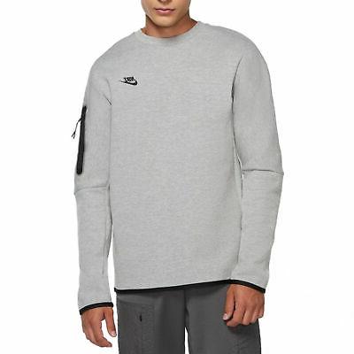 felpa da uomo girocollo tech fleece grigia