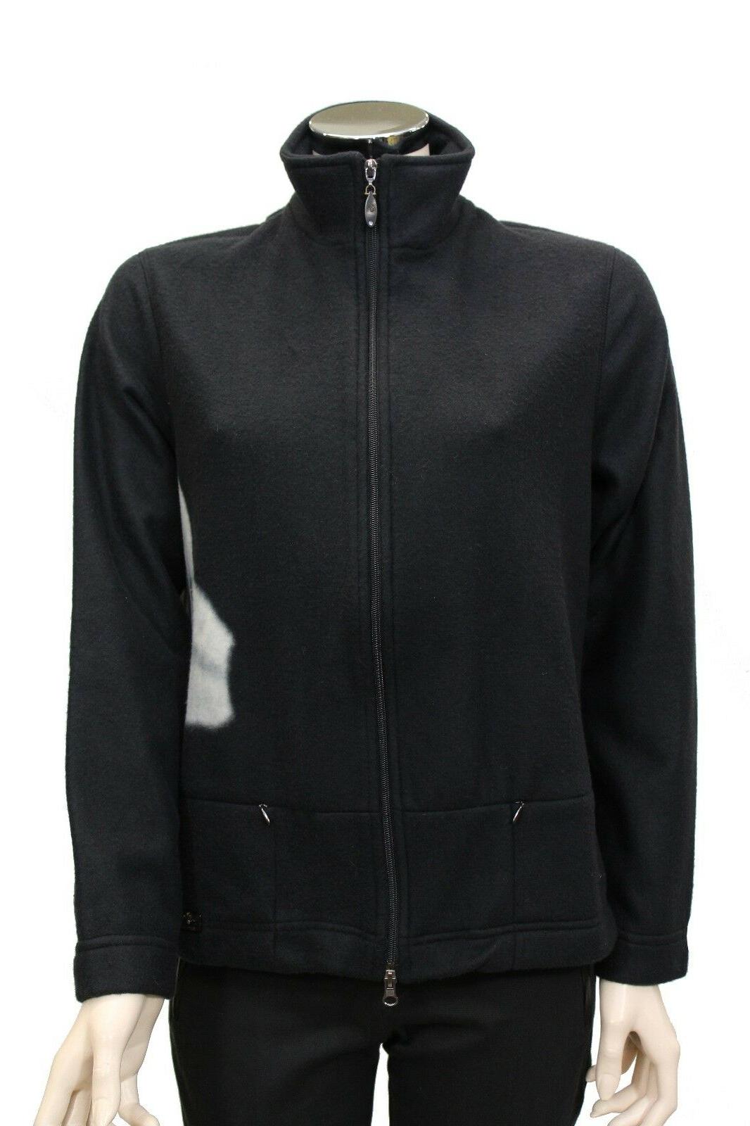 felpa di pile da donna nera manica