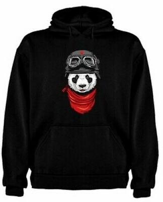 felpa divertenti orso panda aviatore animal moda