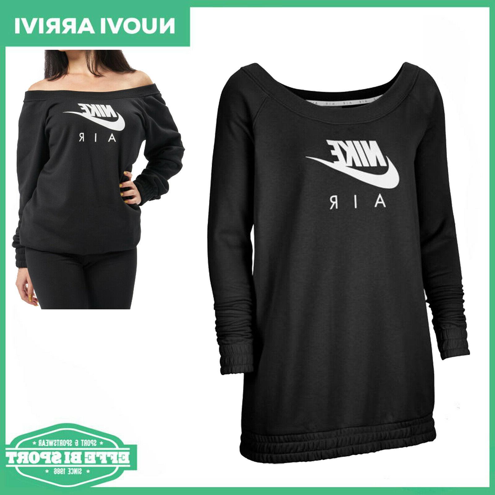 felpa donna air maglia girocollo felpata oversize