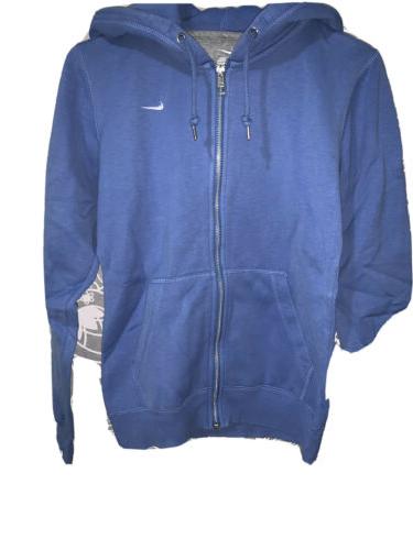 felpa donna blu avio con cerniera e