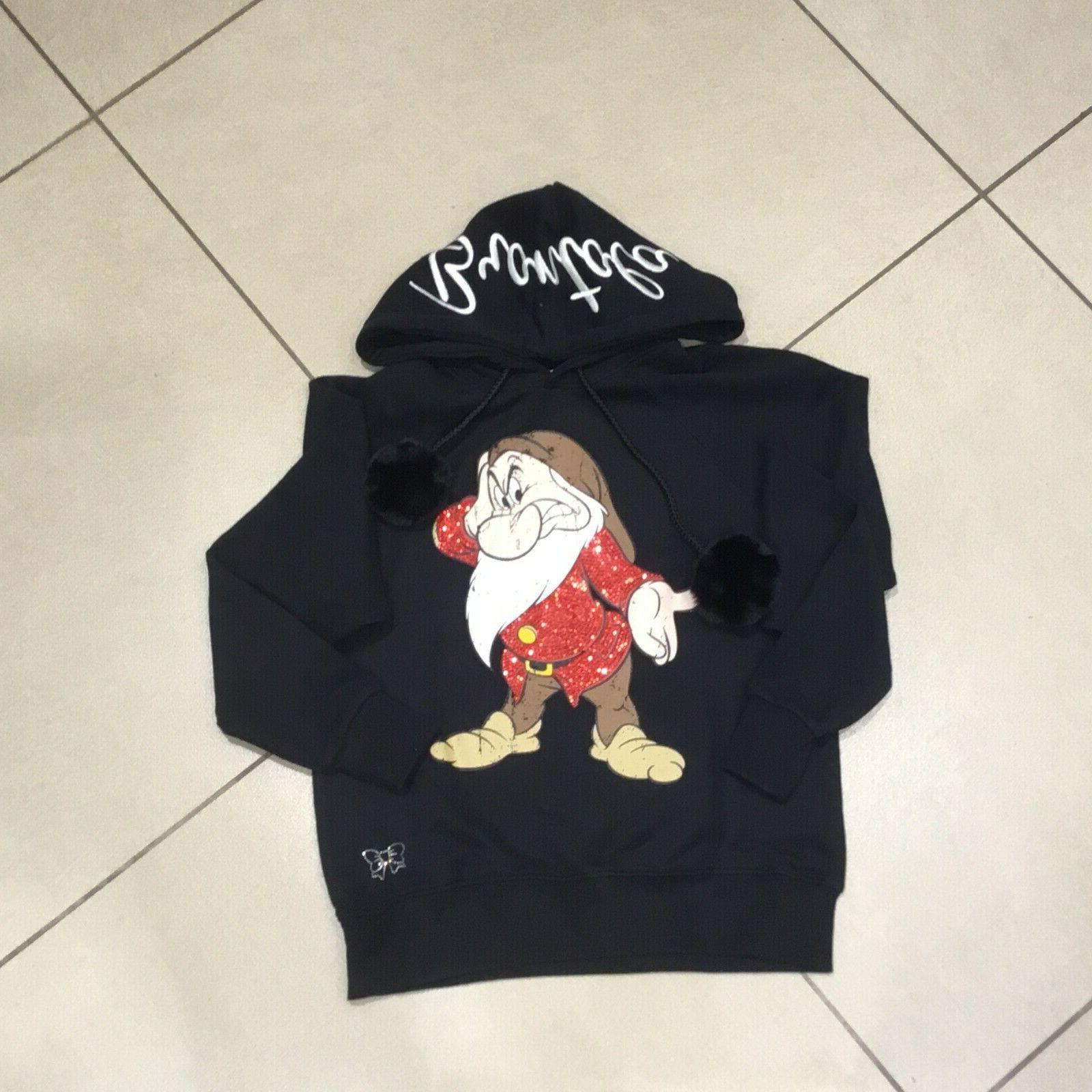felpa donna con cappuccio e pon pon