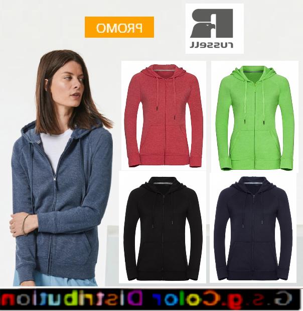 felpa donna con cappuccio e zip hd