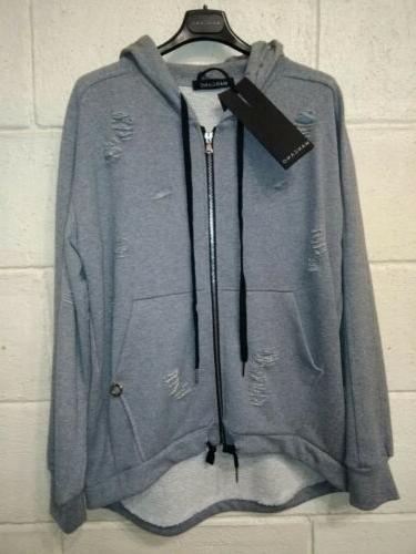 felpa donna con zip cappuccio tasche laterali