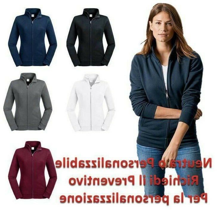 felpa donna con zip intera in metallo