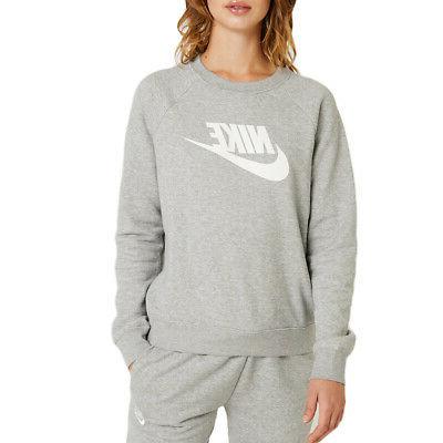 felpa donna essential crew fleece hbr grigia