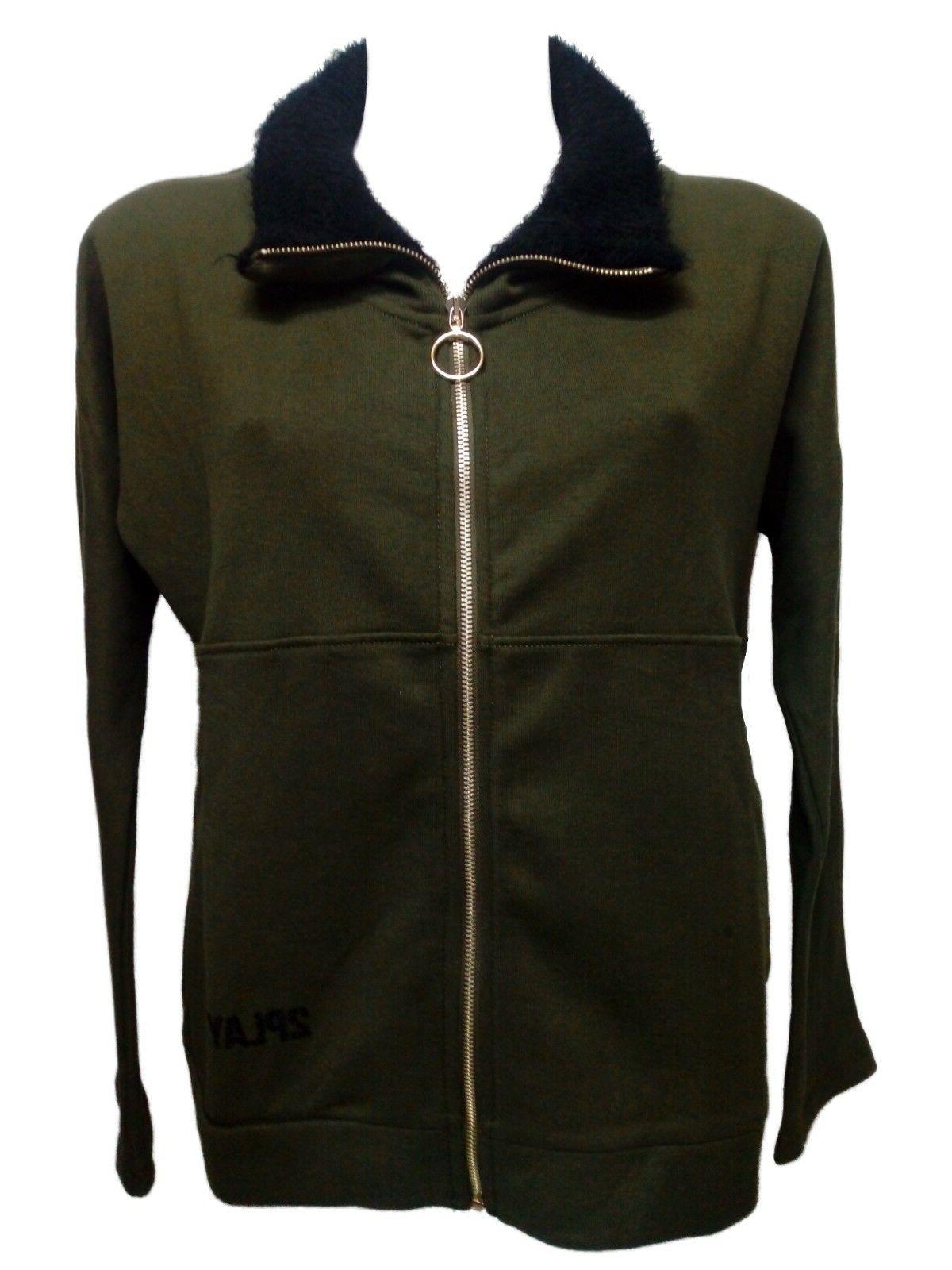 felpa donna full zip maglia cotone felpato
