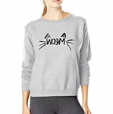 felpa donna gatto gattino meow ragazza scritta