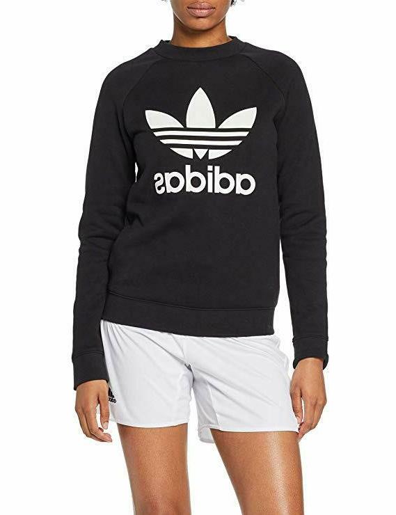 felpa donna girocollo trefoil crew sweatshirt felpa