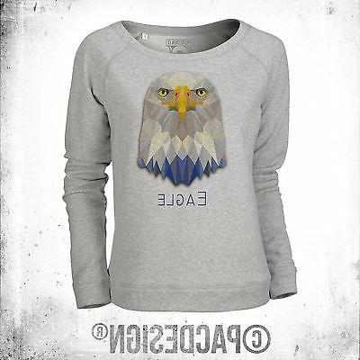 felpa donna graphic animal polygonal streetwear eagle