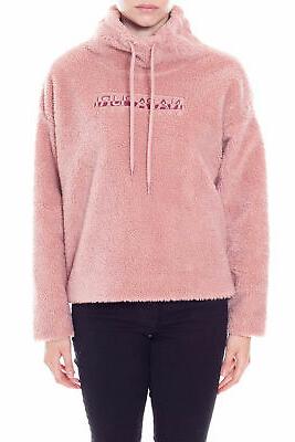 felpa donna in sherpa con ricamo logo