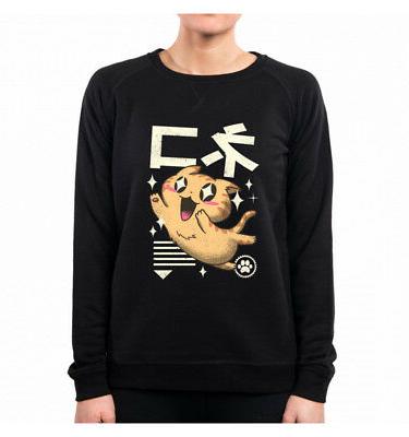 felpa donna kawaii feline gatto cat vt0083a