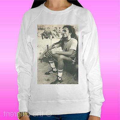 felpa donna leggera sweater bianco bob marley