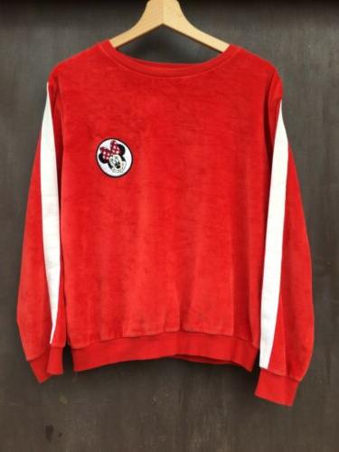 felpa donna minnie ciniglia rossa 90 sweatshirt