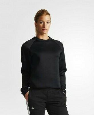 felpa donna nera in girocollo con logo
