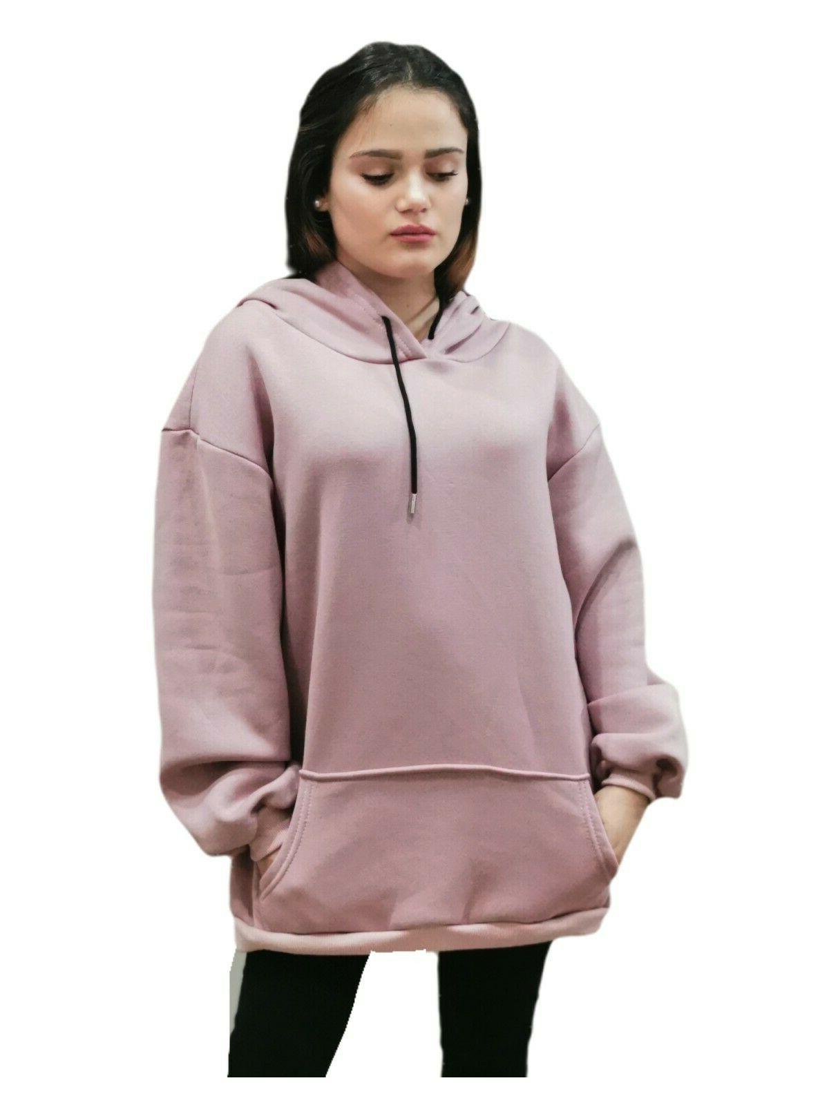 felpa donna over size con cappuccio vari