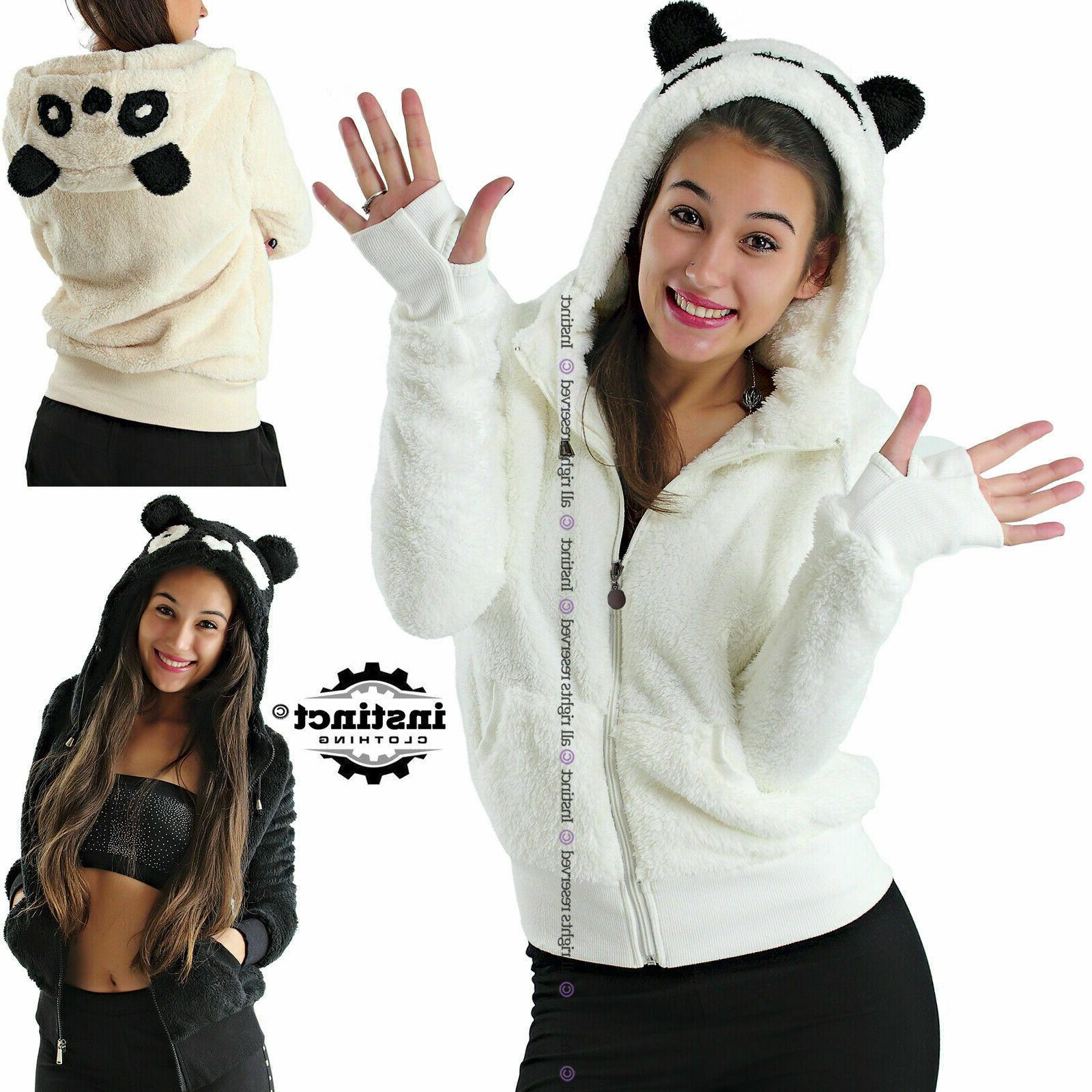 felpa donna panda con orecchie orso gatto