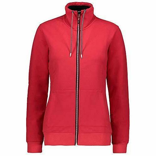felpa donna senza cappuccio con zip rossa