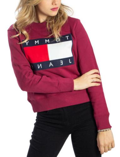 felpa donna tommy flag crew color dw0dw07414